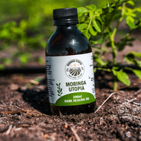 Front of Moringa Utopia 200ml dark moringa oil bottle