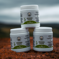 Three jars of Moringa Utopia 500mg moringa tablets