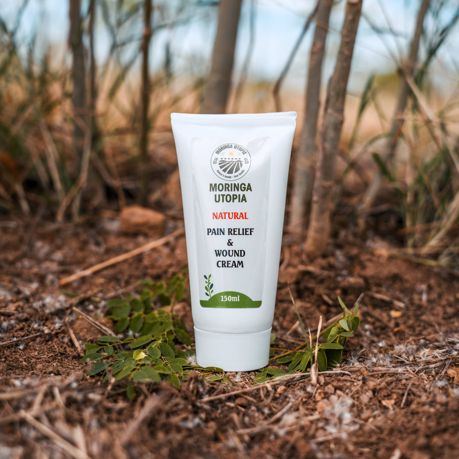 Moringa Utopia botanical skin cream tube outdoors