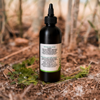 Back label panel on the Moringa Utopia 200ml Dark Oil plastic bottle